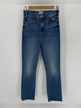 MOTHER Jeans Womens 28 Blue Hustler Ankle Fray Denim Healing Jar 1117-104